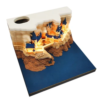 1 бр Замък 3D Бележник 2024 Календар Заключване Хартия Канцеларски материали Подарък С подсветка