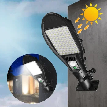 1 бр. светодиод, с монтиран на стената лампа с дистанционно управление, заряжающийся от слънчевата енергия, 56LED IP65, водоустойчив, чувствителен човек, външно уличното осветление, Градински пейзаж