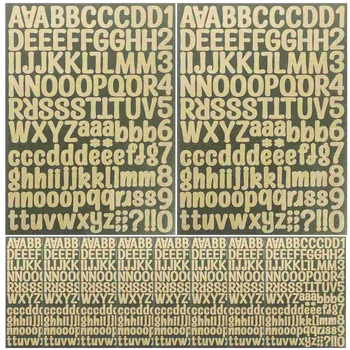 10 Листа Самозалепващи блестящи стикери с букви от Азбуката Декоративни Етикети с цифри, букви на азбуката
