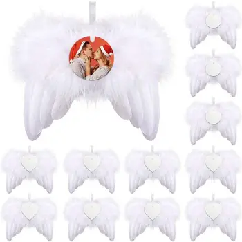 2 елемента Празен Окачен Украшение на Крилата на Ангела на Любовта Висулка Коледа DIY Снимки Подарък Крилата на Ангела на Окачването Нова Година САМ Занаят