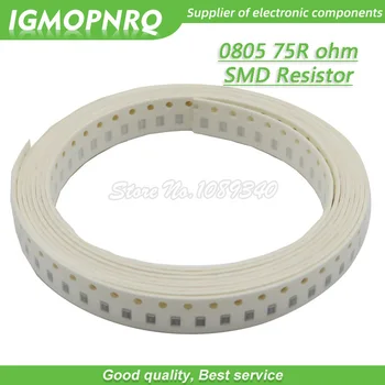 300шт 0805 SMD Резистор 75 Ома Чип-резистор 1/8 W 75R Ти 0805-75R
