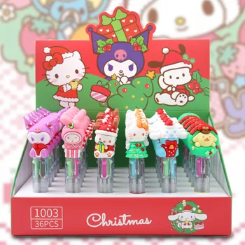 36шт Ново Коледа Sanrio 4 Цвята Химикалка Писалка Студент Обучение на Канцеларски материали и Детски Подарък Коледен Подарък