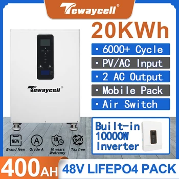 48V Powerwall 20KWh 15KWH 10kWh ALL in One Mobile ESS 51V 400Ah 300Ah 200Ah Батерия LiFePO4 Вграден инвертор BMS мощност от 10 кВт WiFi