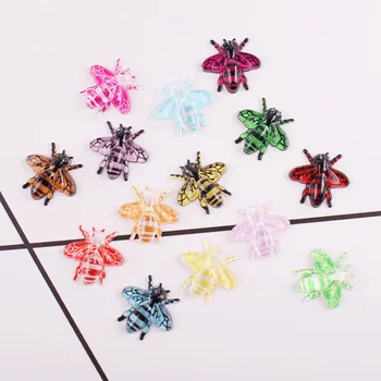 50шт цветни амулети във формата на пчелите в стил пънк, големи кристали за нокти, маникюр, аксесоари за декорация на нокти, направи си сам, Шарм