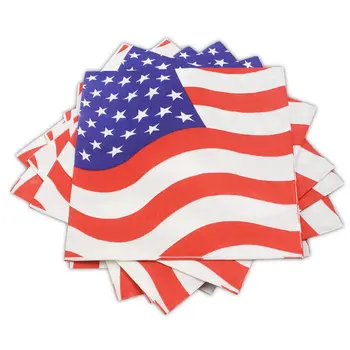 80шт Хартия САЩ Червена И Синя Хартия За Американското знаме От 4 юли Патриотични Вечерни Аксесоари Паметник Ден на Независимостта Decoraiotns
