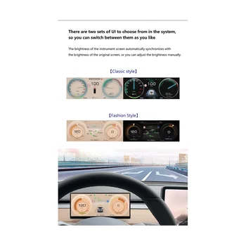 9-инчов HD Сензорен екран HUD за Tesla Model 3 Model Y 2017-2023 Carplay Android AUTO Bluetooth, WiFi (за AMD Ryzen + Intel Atom)