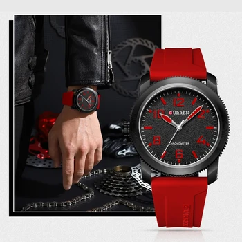 CURREN Мъжки часовник Модерен стил Прости мъжки ръчен часовник Бизнес Джентълмен Кварцов часовник с каишка силикон Relogios Masculino 2023