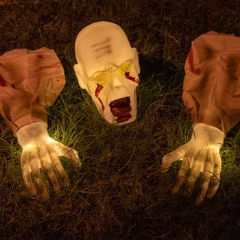 D0AD Ужасни светещи декорации във формата на черепи на Хелоуин, преумножаващи впечатление, благодарение на елегантния майсторство