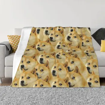 Doge WOW Pattern Shiba Inu Doggo Dog Meme Монтаж HD телевизор Високо Качество Онлайн Магазин Одеяло Постилка За Легло Мек За Легла