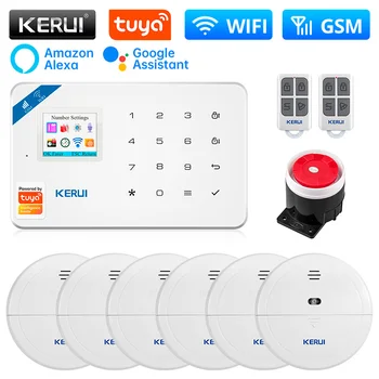 KERUI W181 Комплект сот, WIFI GSM Аларма за дома Поддръжка на безжична аларма Алекса Sasha Smart APP Control сирена