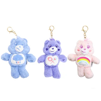MINISO Kawaii Care Bear 15 см Плюшено раница окачване Аниме Sanrio Девчачье сърцето Сладки плюшени играчки кукли ключодържател Подаръци за момичета