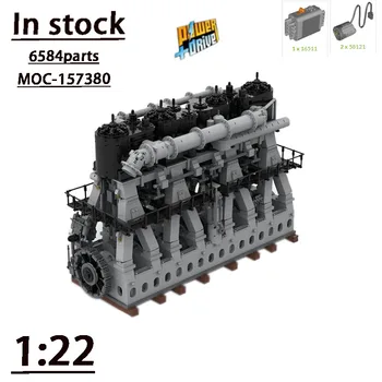 MOC-157380 Серия от класически филми Двухшпиндельный парен двигател с три разширения На събиране, свързване на блок, модел 6584 Детайли, подарък играчка