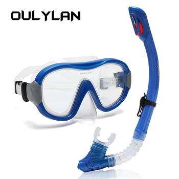 Oulylan Професионална маска за гмуркане с шнорхел, очила за гмуркане, набор от тръби за гмуркане с шнорхел, маска за гмуркане за възрастни унисекс