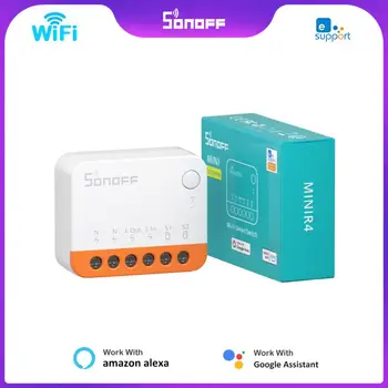 SONOFF MINIR4 WiFi Smart Switch 2-Полосное Управление на Mini Extreme Smart Home Relay Подкрепа R5 S-MATE Voice за Алекса Alice Google Home