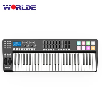 WORLDE PANDA49 Преносим 49-Ключ USB MIDI Клавиатурата Контролер 8 RGB-Цветни при пускане на Обекти С Подсветка с USB-Кабел