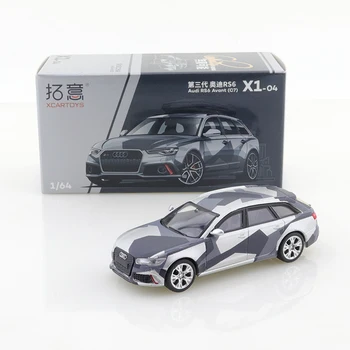 XCarToys 1/64 Audi RS6 Avant (C7) Сива камуфляжная модел на колата от сплав, изработена по поръчка, колекция от играчки за момчета, подаръци за колекционери бижута