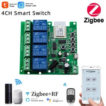 Zigbee 3,0 1way RF Портал Smart Switch 12V 24V AC DC WIFI Sasha Дистанционно Управление 433 Прекъсвач Светлина 10А Release самостоятелно блокиране