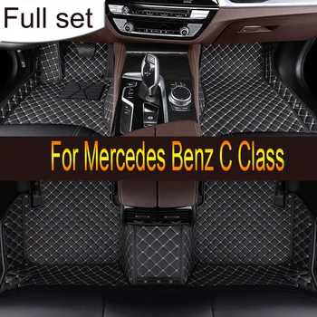 Автомобилни Стелки За Mercedes Benz C Class W204 2008 ~ 2014 Anti-dirt Pad Accesorios Para Auto Кожена Подложка за Автомобилни Аксесоари За Интериора