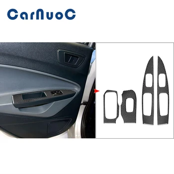 Автомобилни стикери от карбон на таблото стеклоподъемника, декоративна накладки за Ford Fiesta 2011 2012 2013 2014 2015, Аксесоар за интериора