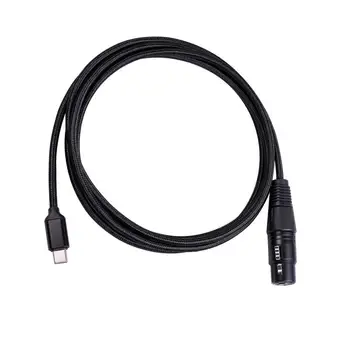 Аудиоадаптер Аудио Цифров кабел тип C към конектора XLR Адаптер аудио кабел за пренос на данни Вграден висококачествен чип Елегантен дизайн