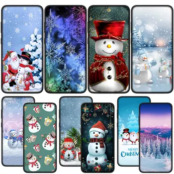 Весела Коледа, Калъф с Снеговиком, Калъф за Телефон Samsung Galaxy S20 S21 Fe S22 S23 Ultra S8 Plus A12 A13 A21S A71, Мек Калъф