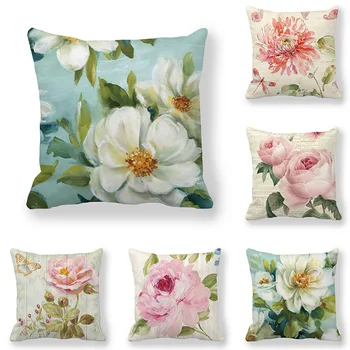Възглавница с цвете-хризантема, възглавница с цветя, сливи, възглавница с лавандула, домашно диван, декоративна възглавница с флорални модел