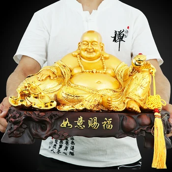 голяма статуя на Буда Руи Майтрейя Съвременно изкуство-Скулптура от смола Китайски Щастливи украса Статуя декорация на дома хола офис