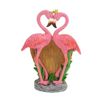 Градински статуетка в саксия с фламинго, декоративна за домашен интериор, Външен вход