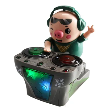 Детска Рок dj Робот Прасе Електрическа Светомузыка Електронна Прасе Hobbles Танци Музикална играчка за деца, Подарък за малки деца