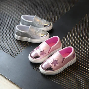 Детски летни кожени нескользящие Удобни обувки на плоска подметка, модни обувки на принцесата подметка с малките си пръсти за момичета