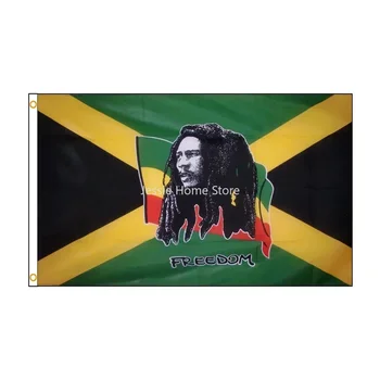 Джемони 90x150 см Ямайски СЛАДКО.Джей-ем Боб Марли Флаг свобода 1