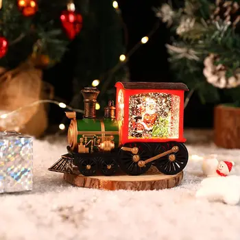Дядо Коледа, Снежен човек, Коледни подаръци, Музикално ковчег, влак, Музикална ковчег, Кристална топка, Украса за масата, Директен доставка