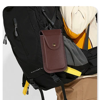 Изкуствена чанта за телефон, за устройства с размер до 6,7 инча, Универсална Чанта За смартфон, Тока За Колан, чанта за телефон