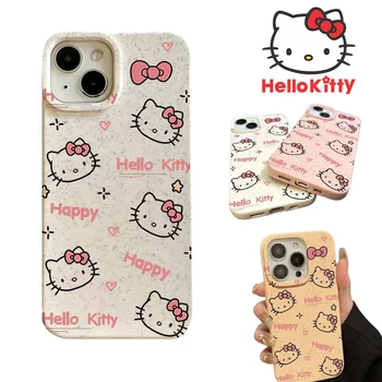 Калъф за Телефон Hello Kitty за iPhone 15 Pro Max 14 13 12 11 Sanrio Мек Силиконов Калъф За Телефон За Момичета С Шарени Kawai Аниме Подаръци