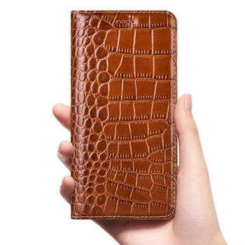 Калъф от естествена кожа на крокодил, с панти капак за Huawei P9 P10 P20 P30 P40 P50 Pro Lite Plus седалките-портфейли за бизнес телефони