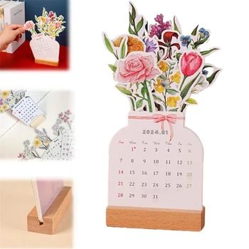 Качествен настолен календар в 2024 година, стилни и функционални месечни календари с цвете