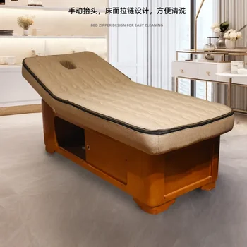 Латексова козметична легло специална масажна легло на легло за физиотерапия E многофункционален СПА-легло повдигаща електрически плот от масивно дърво