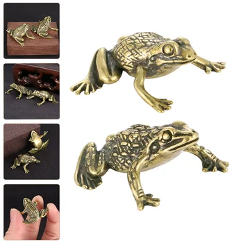 Латунная статуетка на жаба Украса във формата на фигурки месинг жаба Латунная статуетка на Златен Изискана латунная статуетка на жаба Месингови жаби