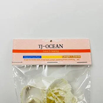 Лейси довършителни TJ-OCEAN, изкуствена перлена декорация във формата на слънчоглед, ширина 0,39 инча, дължина 1,2 ярд