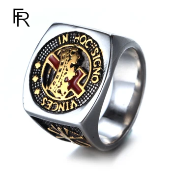 Масонское пръстен с кръст във формата на короната на тамплиерите, мъжки чар, бижу бижу, Подарък благословляющий