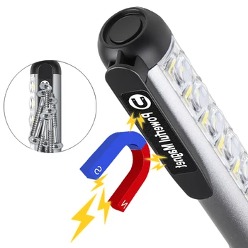 Мини led фенерче XPE + КОЧАН, мъниста лампи, ултра ярък работно фенерче с щипка магнит, водоустойчив USB-акумулаторна фенерче