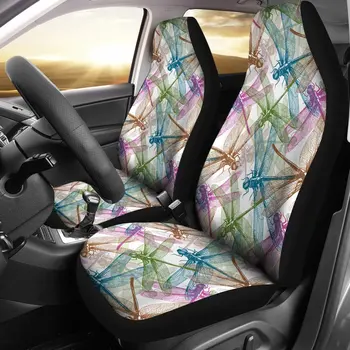 Многоцветен калъф за седалка Crowd Dragonfly, комплект покривала за автомобилни седалки, 2 бр., автоаксесоари, автомобилни постелки