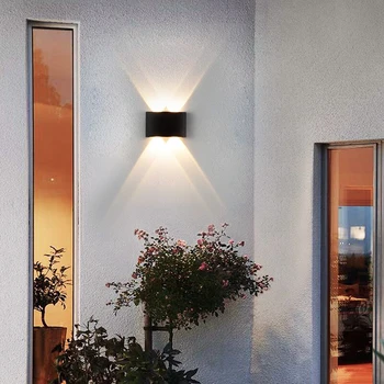 Модерен външен водоустойчив, с монтиран на стената лампа, монтиран на стената лампа за верандата, монтиран на стената лампа за вътрешен монтаж в двора, вратата отвори, градина, пътека.