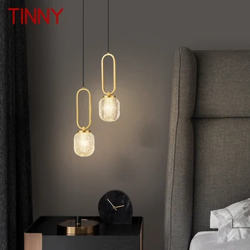 Модерен месинг окачен лампа LED Gold Мед, творчески декоративна лампа за дома, хол, спалня