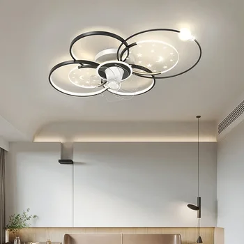 Модерен минимализъм Led вентилатори с регулируема яркост Nordic Study Room Акрилни тавана лампа Вътрешни led лампи Luminarias