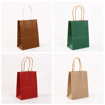 Модни цветни чанта от крафт хартия 2 елемента, адаптивни лого / цвят / размер торби от крафт-хартия