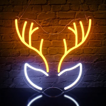 Неонова реклама Коледа Antlers LED Весела Коледа Light Спалня Домашно Парти Бар, Пъб, Клуб Декор на Стената Художествени Декоративни осветителни Тела