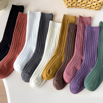 Нескользящие детски памучни чорапогащи, обикновена чорапогащи за малки момиченца, свързани с кука, дишащи пролетно-есенни чорапи за 0-10 години