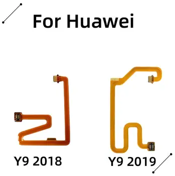Оригиналната бутон Home, конектор сензор за пръстови отпечатъци Touch ID, гъвкав кабел за Huawei Y9 2018, Съединителната лента Y9 2019