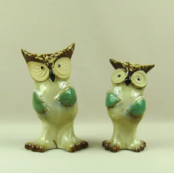 Порцеланови фигурки сови Kawaii, керамика, ръчно изработени миниатюри козодоя, украса за бащинство, подаръци и аксесоари за diy